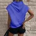 thumbnail image 4 of BODOAO Women's Lightweight Hooded Vest Sleeveless Hoodies Sleeveless Hoodie Summer Short Sleeve Tops Hoodie Vest Pullover Y2K Casual Loose Fit Hoodie Graphic Sweatshirt with Pockets Blue M, 4 of 5
