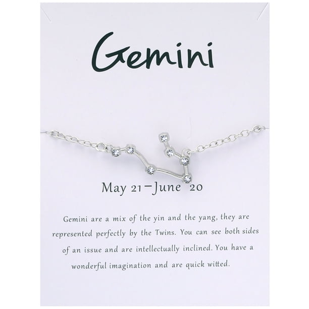 Mujeres 925 Plata Zodiaco 12 Constelación pulsera de enlace con una tarjeta de bendición