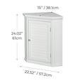 thumbnail image 5 of Teamson Home Glancy One Shutter Door Wooden Removable Corner Wall Cabinet, White, 5 of 8
