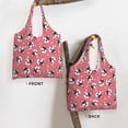 thumbnail image 3 of Xecao's French Bulldog Face Canvas Tote Bag is a versatile choice for women, serving as a stylish beach bag, shopping bag,and reusable grocery bag., 3 of 5