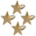 thumbnail image 2 of SARO NR182.GL Dinner Napkin Ring with Gold Texture Star Top - Set of 4, 2 of 5