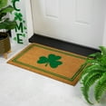 thumbnail image 2 of Northlight Natural Coir Shamrock with Stripes Outdoor Doormat 18" x 30", 2 of 7