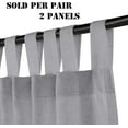 thumbnail image 4 of PrimeBeau Natural Linen Textured Flax Semi Sheer Privacy Window Curtains Drapes, 52" W x 108" L, Dove, 4 of 7