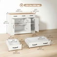 thumbnail image 3 of HOMCOM Buffet Bahut, Armoire de Cuisine Style Ferme 43 Pouces, Blanc, 3 of 10