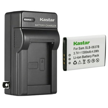 Kastar 1-Pack SLB-0837(B) Battery and AC Wall Charger Replacement for Samsung SLB-0837B SLB-0837(B) Battery Samsung Digimax SL201 Digimax L70 Digimax L70B Digimax L83T Digimax L85T Digimax L201