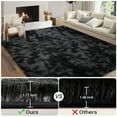 thumbnail image 5 of HOMERRY Fluffy Area Rug 8' x 10' Plush Fluffy Rugs Shaggy Carpet Rugs for Bedroom Living Room, Tie-dye Gray/Black, 5 of 7