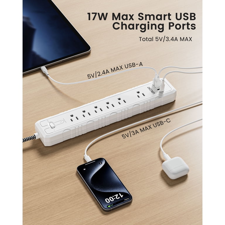 LENCENT 10ft 2-Prong to 3-Prong Power Strip Adapter photo 5