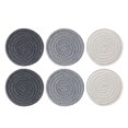 thumbnail image 1 of Juego de 6 posavasos redondos para bebidas, posavasos tejidos vintage para protección de la mesa, posavasos de tela resistentes al calor, 1 of 4