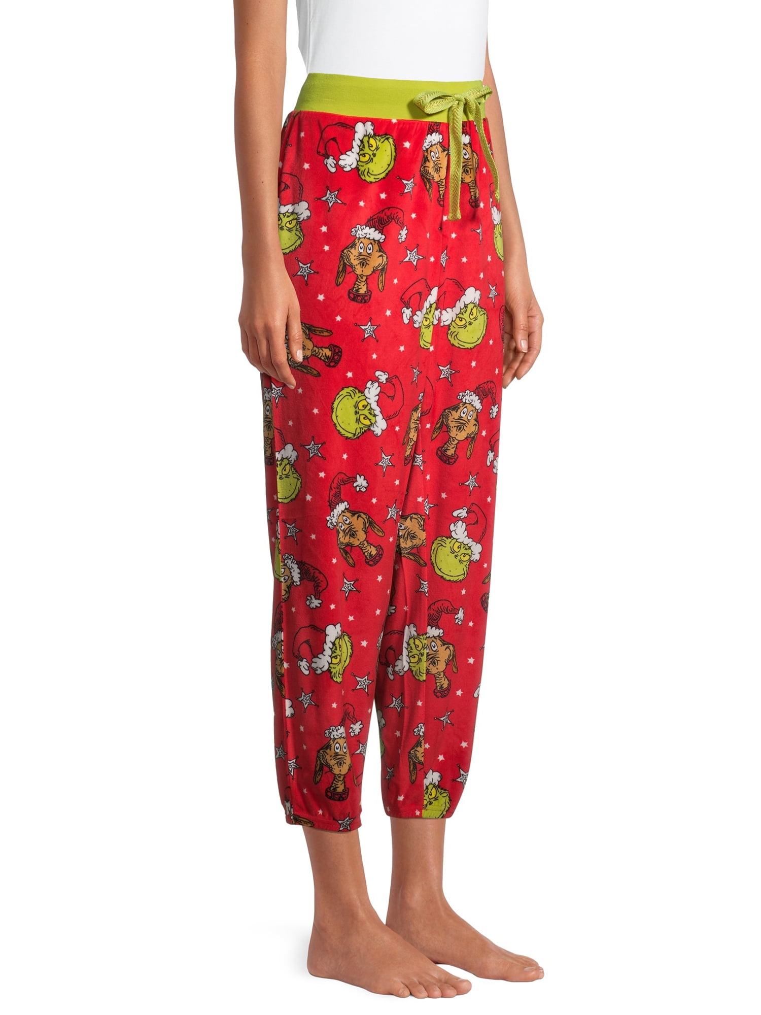 Grinch Women s and Women s Plus Velour Pajama Joggers