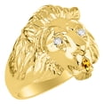 thumbnail image 3 of RYLOS 14K Yellow Gold Lion Head Ring Diamonds in Eyes & Gemstones in Mouth Fun Designer Rings - Citrine Mens Jewelry Size 7, 3 of 8