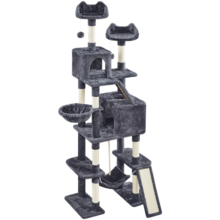 Easyfashion 82.5inch Multi Level Cat Tree  Dark Gray