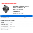 thumbnail image 2 of Alternator - Compatible with 2010 - 2013 Acura MDX 3.7L V6 2011 2012, 2 of 2