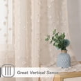 thumbnail image 3 of Cortinas transparentes MYSKY HOME con pompones, color beige, 160 x 160 cm, 2 paneles, 3 of 7