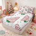 thumbnail image 3 of Manfei Christmas Tree Zipper Twin Comforter Sets with Fitted Sheet and 2 Pillowcases Holiday Zipper Bedding Set, Pink White, Pink Reversible, 3 of 7
