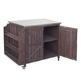 thumbnail image 5 of 42.1" Grill Cart with Side Shelf, Outdoor Kitchen Island with Storage Cabinet, Stainless Steel Top, Adjustable Shelf, and 4 Wheels for Pizza Prep, 5 of 8