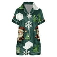 thumbnail image 4 of Gkeoshab Christmas Pajamas for Family Women's Christmas Pajama Short Set - Breathable Short Sleeve Top and Shorts for Festive Sleepwear MR2 S, 4 of 4