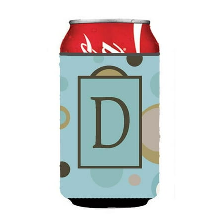 

Letter D Initial Monogram - Blue Dots Can Or Bottle Hugger