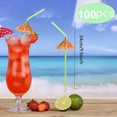 thumbnail image 2 of GoXteam 100pcs Umbrella Drinking Straws, Disposable Plastic Straws, Tropical Hawaiian Beach Cocktail Pool Luau Party Decorations Supplies, 2 of 7