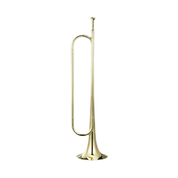 Xuanheng Bugle Brass Instrument Portable Brass Blowing Bugle for Beginner Band Adults gold Bb