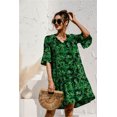 thumbnail image 5 of QINCAO Women Dresses Summer Dress V-Neck Short Sleeve T-Shirt Dress Babydoll Ruffles Casual Mini Female Dress, 5 of 8