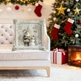 thumbnail image 7 of YaoZQ Set of 4 White and Gold Christmas Pillow Covers,3D Plush Flannel,18x18 Inch,Decorative Throw Cushion Case for Couch Sofa Winter Holiday Decor, 7 of 7