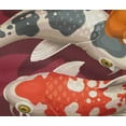 thumbnail image 4 of oneOone Cotton Flex Maroon Fabric Koi Fish Ocean Sewing Material Print Fabric By The Yard 40 Inch Wide, 4 of 4