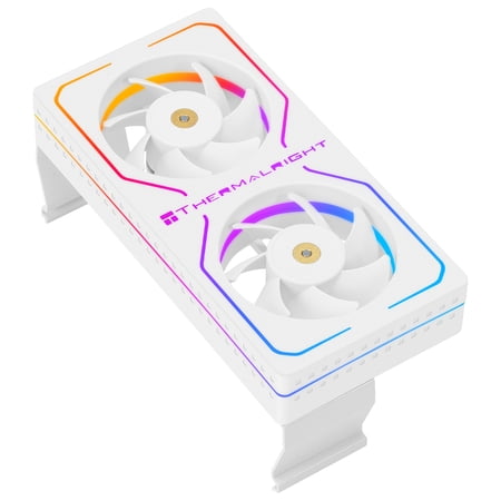 Thermalright MC-2 ARGB WHITE RAM Cooler, Dual PWM Fans, 5V 3-Pin ARGB Sync, Memory Cooling Fan for DDR DDR2 DDR3 DDR4 DDR5, Easy Clip-On Installation, 3200RPM (White)