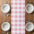 thumbnail image 4 of Pink Plaid Table Runner 90 Inches Long, Spring Farmhouse Buffalo Checkered Cotton Linen Table Runners Dresser Scarves, Decorative Fabric Tabletop Scarf Furniture Cover for Home Dinner Party 13"x90", 4 of 8