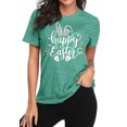 thumbnail image 3 of Women Happy Easter T Shirt Bunny Rabbit Graphic T-Shirt Funny Letter Printed Shirts Short Sleeve Tops, 3 of 6