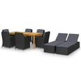 thumbnail image 1 of vidaXL 9 Piece Garden Dining Set Black, 1 of 5