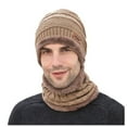 thumbnail image 1 of Men‘S Winter Hat Cap Collar Set Plus Velvet Thick Knit Hat And Muffler, 1 of 4