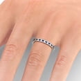 thumbnail image 4 of 0.50 Ct Round Cut Genuine Diamond Blue Sapphire Stunning Eternity Band for Wedding 14K White Gold Size 7.5, 4 of 7