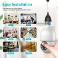 thumbnail image 3 of Light Bulb Cámara E27 3MP Resolución 1296P Cámara de Seguridad Wifi para el Hogar, Cámara de Seguridad Inteligente 360 PTZ para Interiores/exteriores, Intercomunicador de Voz Remota Visión Nocturna H, 3 of 6