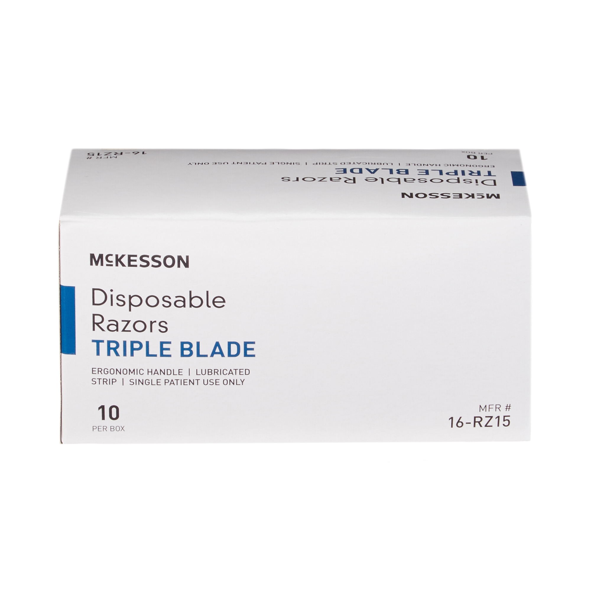 McKesson Disposable Razors - Triple Blade, Pivoting Head for Men or Women, 10 Count, 50 Packs, 500 Total
