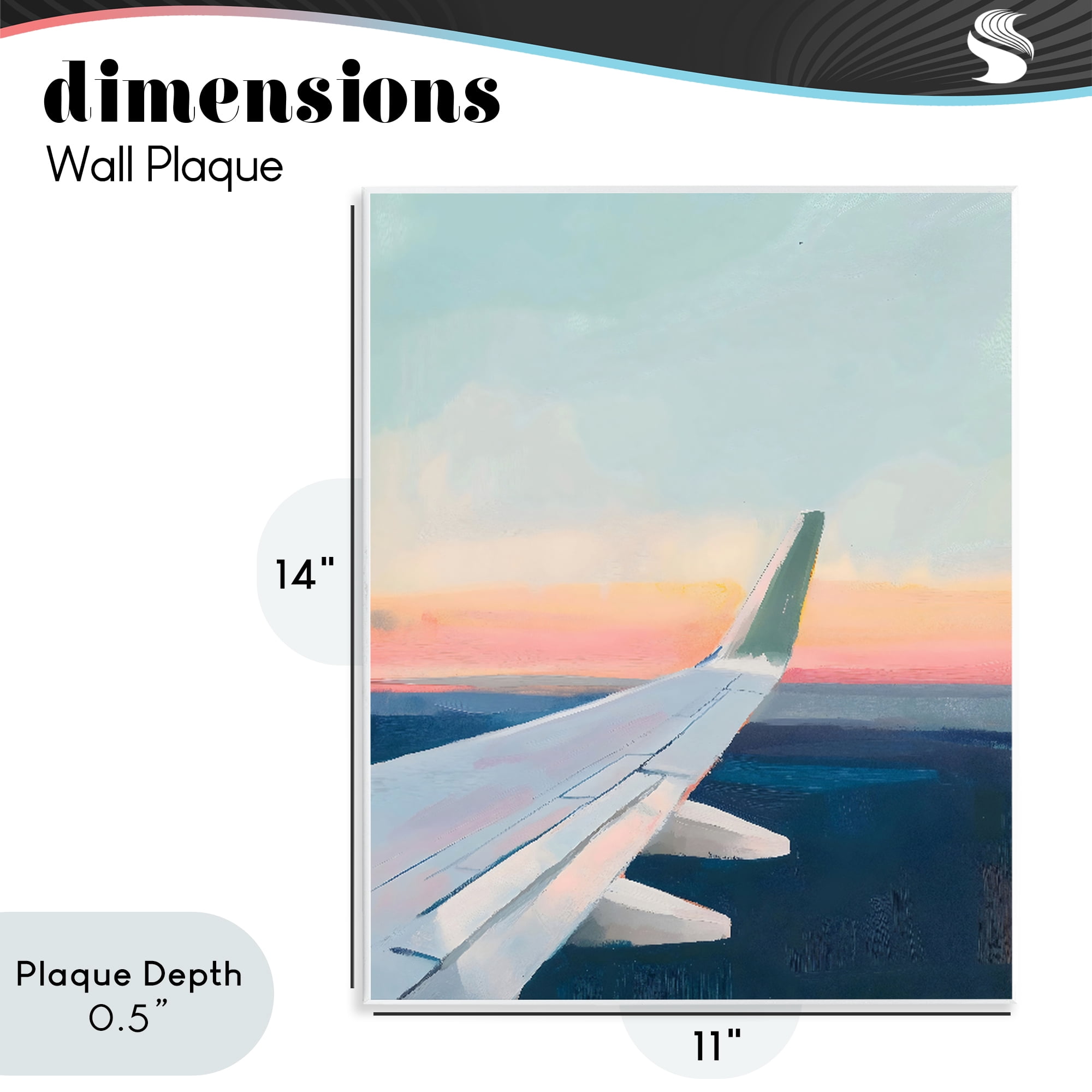 Stupell Industries Airplane Wing Sunset Wall Plaque Art, design by The Prints Vibe