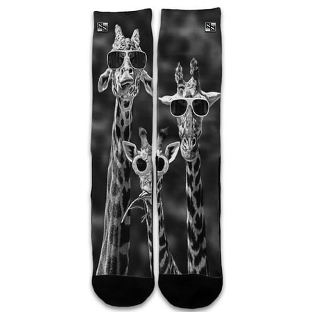 Custom Elite Style Athletic Sport Socks Crew 18 Inch / Giraffes (Best Custom Nike Elite Socks)