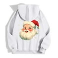 thumbnail image 5 of Telankuip Women's 2025 Christmas Oversized Zip-Up Hoodies Fall Winter Warm Comfy Long Sleeve Sweatshirts Cute Santa Claus Printed X-Mas Holiday Full Zipper Hooded Jacket White XL, 5 of 8