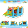 thumbnail image 6 of Veeboto Bounce House with 450W Blower, Featuring a Bounce Area, Tall Slide, Soccer Goal, Basketball Hoop, Snack Bar, Punching Ball, and Obstacle. Indoor/Outdoor Bounce castle for Kids Aged 3-12, 6 of 11