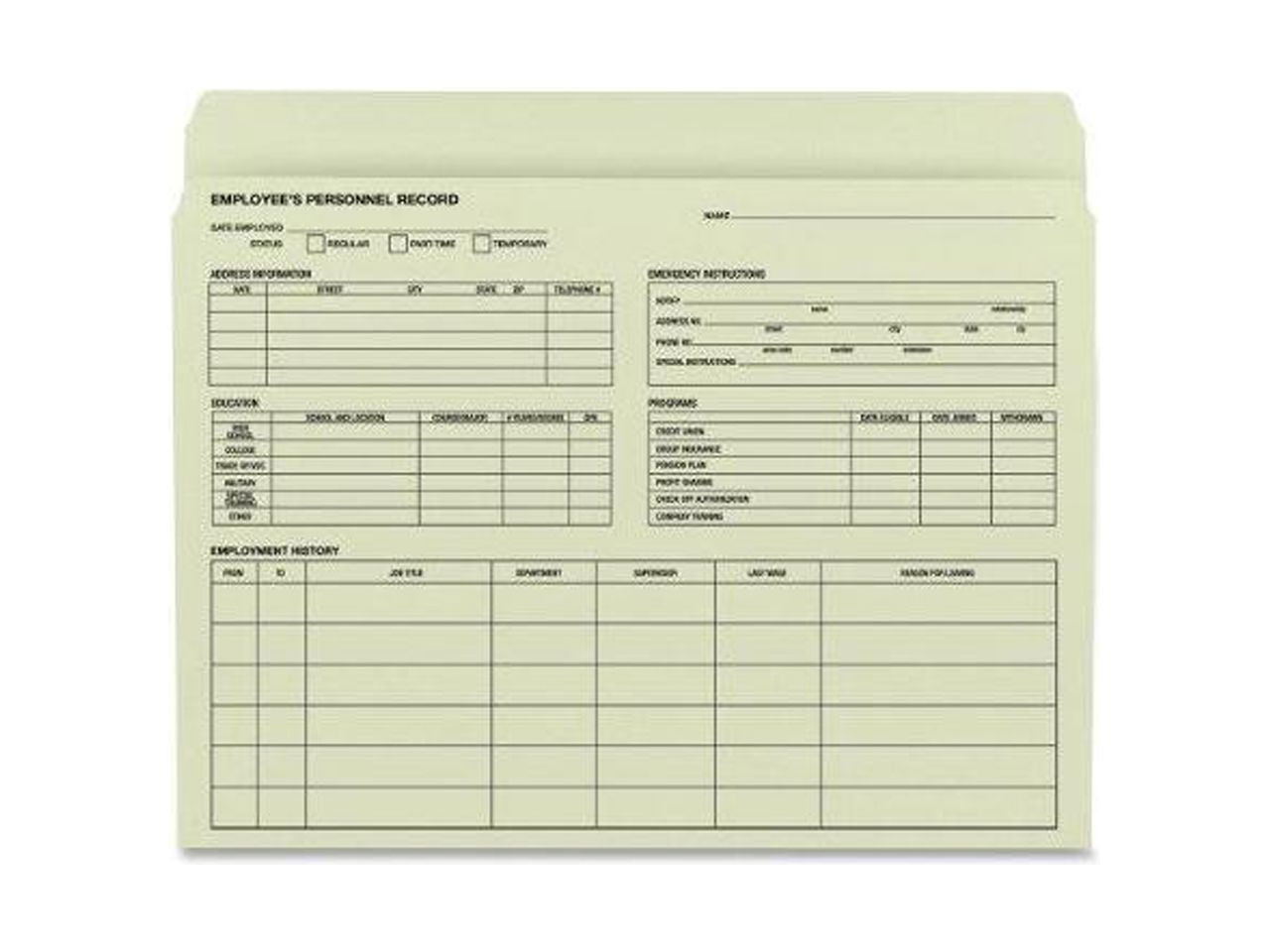 Smead Employee Record File Folder