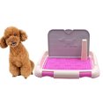 thumbnail image 2 of Bandeja del cojín del entrenamiento del gato del perro del retrete del animal doméstico de con la pared de simulación - Multicolor, S rosa Sunnimix Inodoro de malla para perros, 2 of 8