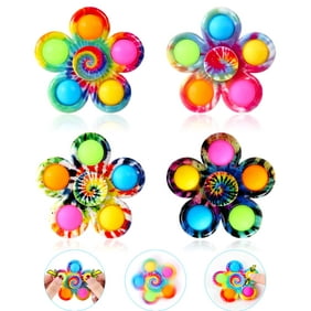 GOHEYI Pop It Fidget Spinner Toys 4 Pack, Simple Dimple Fidget Toy, Pop its Fidget Pack-Push Pop Bubble Sensory Toys Set for Kids, Fidget Pack ADHD Stress Relief Fidget Pack with Pop Hand
