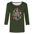 thumbnail image 4 of EQWLJWE Workout Tops for Women Happy Easter T-Shirt 3/4 Sleeve Blouse Cute Easter Eggs Graphic Letter Print Tees Crew Neck Casual Shirts Outwear(Army Green,3XL), 4 of 4