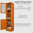 thumbnail image 4 of CHSHIN 67" Tall Metal Bathroom Storage Cabinet,6-Tier Tall Storage Cabinet with Glass Doors,Orange, 4 of 7