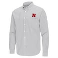 thumbnail image 2 of Men's Antigua Gray Nebraska Huskers Ellis Woven Tri-Blend Long Sleeve Button-Down Shirt, 2 of 3