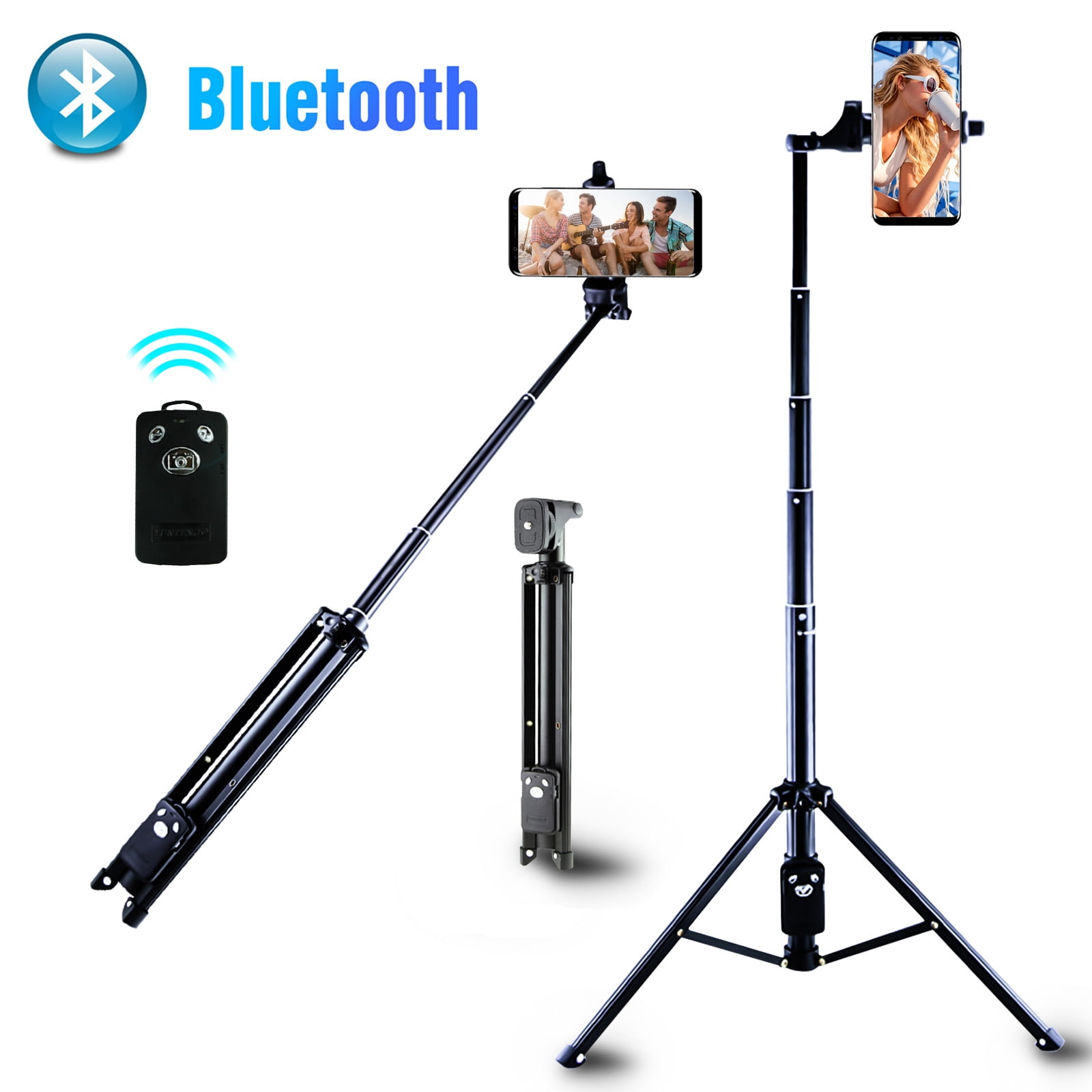 Bluetooth Selfie Stick Tripod, 54 Inch Extendable Phone Tripod Selfie