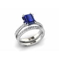 thumbnail image 2 of HeartsAndYou 2.7ct Natural Sapphire & Diamond Engagement Ring Bridal Set 14k SOLID White Gold, 2 of 9