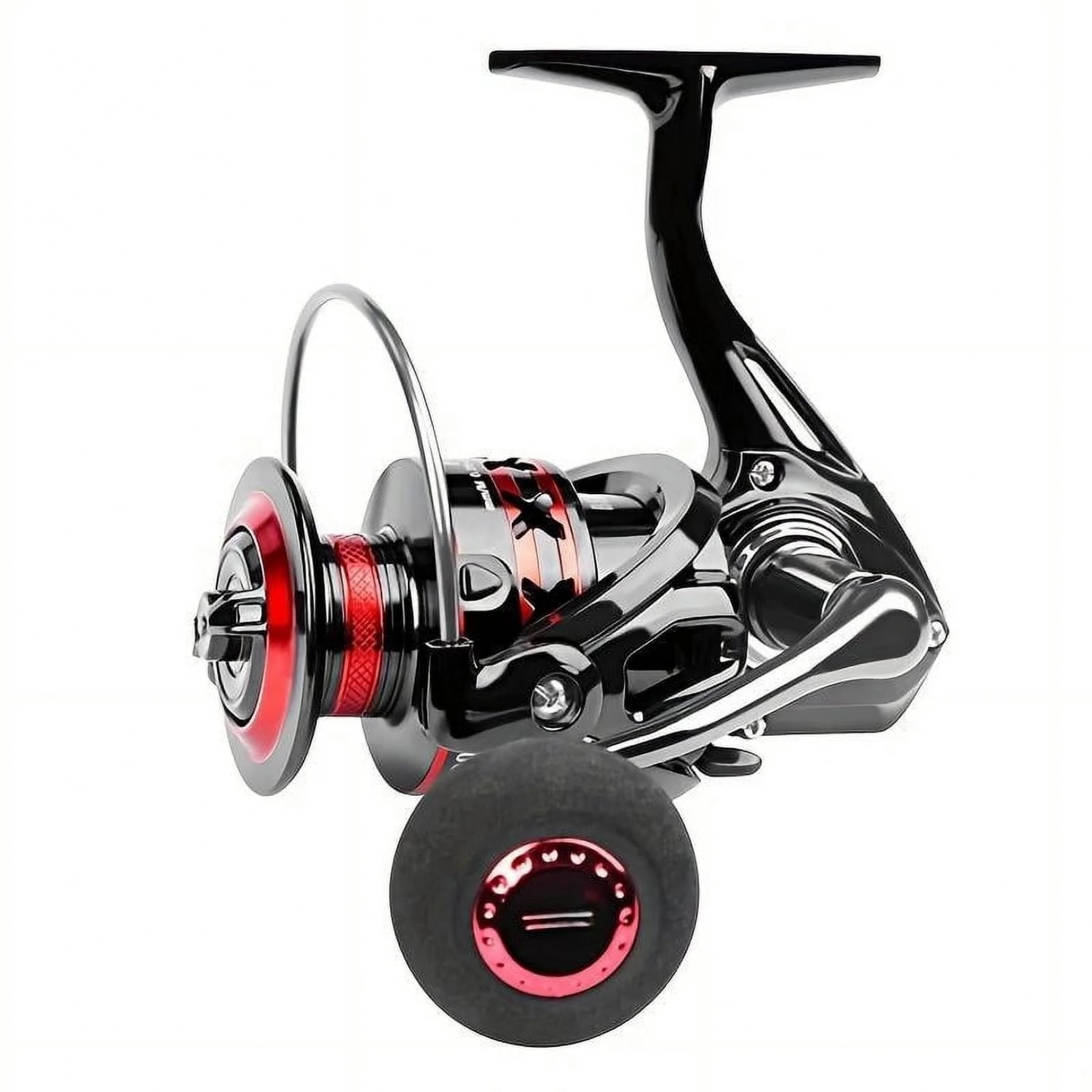 Spinning Fishing Reel 4000-5000 Series Robust Metal Wire Cup with Comfort Grip Red & Black Stylish Knob Versatile Fishing Tackle