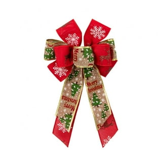 4 Pack Red Wreath Bows for Christmas Outdoor Decorations, Striped Ribbons for Crafts, Xmas Holiday Gifts Present Wrapping, Size: 9.48 x 7.48, Orange