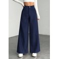 thumbnail image 3 of PRETTYGARDEN Women's High Waisted Corduroy Pants Casual Textured Ribbed,Button Zip Closure,Front Pockets,Wide Leg Trousers,Y10k Vintage Palazzo Slacks,Everyday Wear for Work Travel, 3 of 8