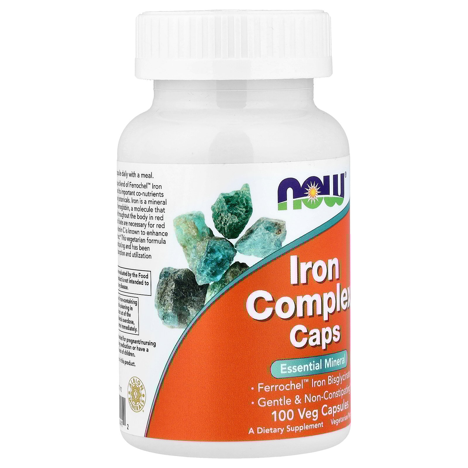 thumbnail image 3 of NOW Foods Iron Complex Caps, 100 Veg Capsules, 3 of 4